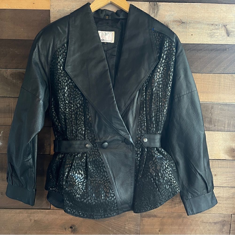 ADLER SOVEREIGN Black Leather 80s CROPPED LEATHER Jacket.